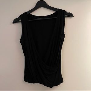 All Saints - Draped Black Low Neck Tank